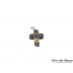 Pendentif croix oeil de tigre - Bijoux zen Réunion