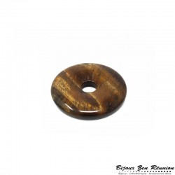Pendentif donut en oeil-de-tigre - Bijoux zen Réunion